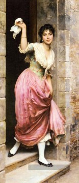  dame Peintre - La dame d’adieu Eugène de Blaas